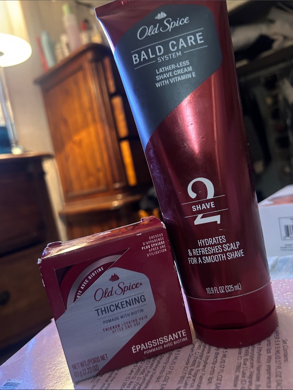 Old Spice Bald Care Thickening Shave Cream & Pomade - Red